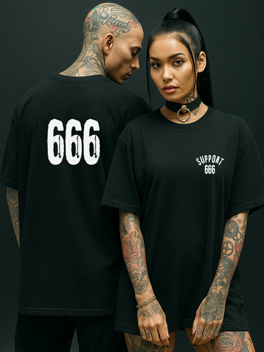 SUPPORT 666 SHIRT - BLACK